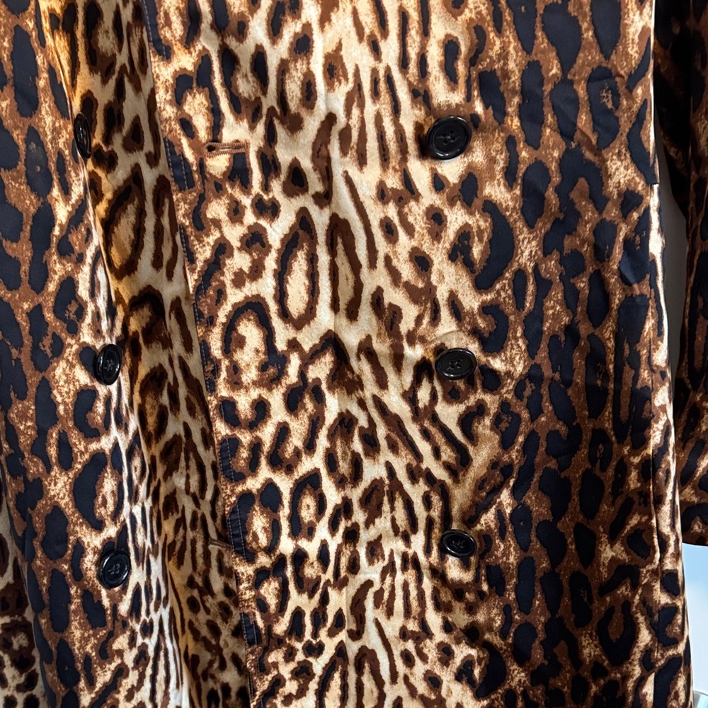 Anne Klein Leopard Print Trench Coat - Picture 5 of 6